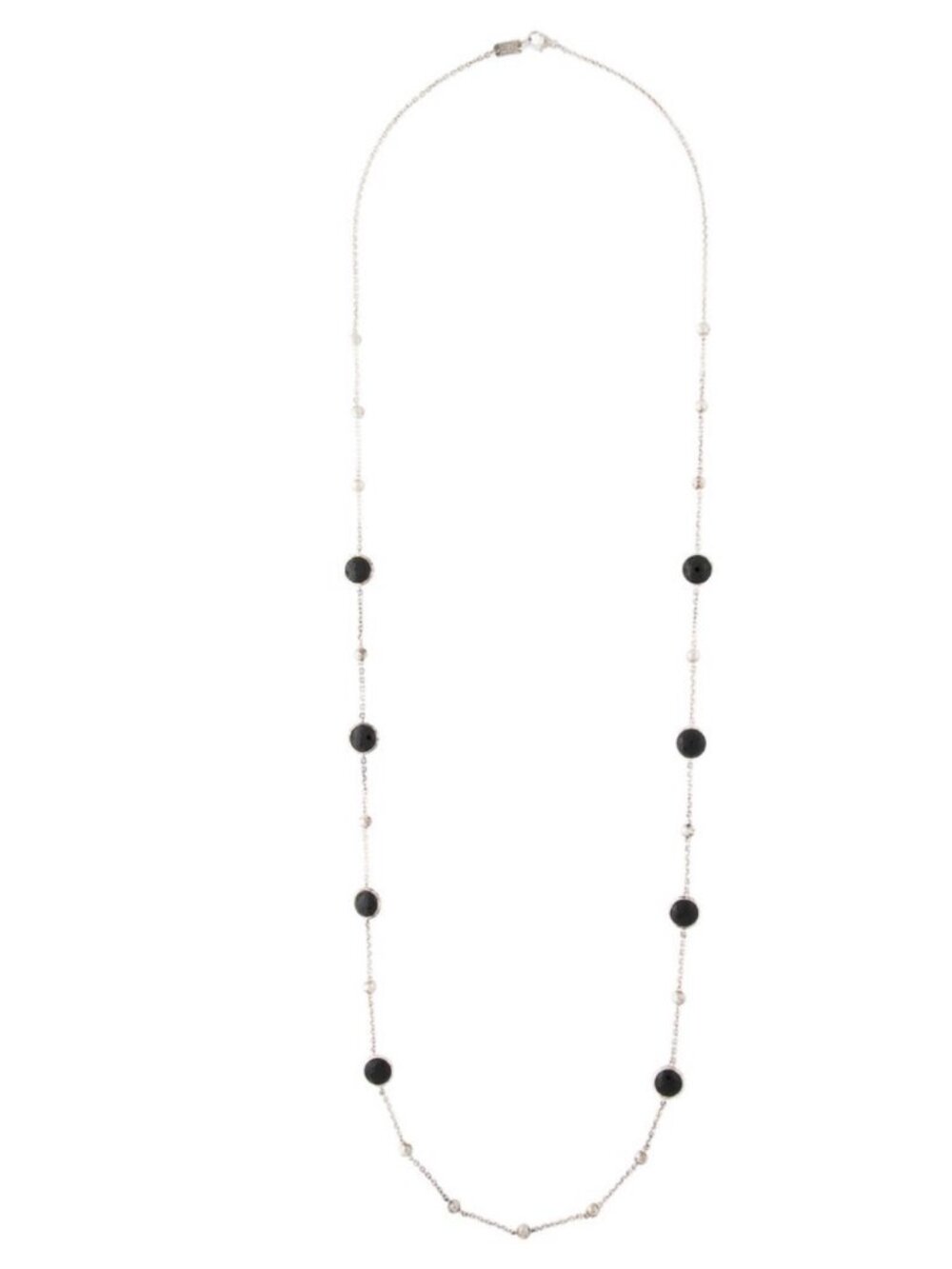 IPPOLITA STERLING SILVER 925 ONYX STONE & BALL STATION NECKLACE